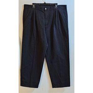 George Mens Black Soot Pleated Relaxed Fit Pants Style GM00201 Size 40x29